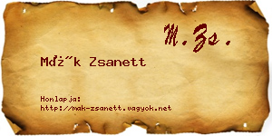 Mák Zsanett névjegykártya